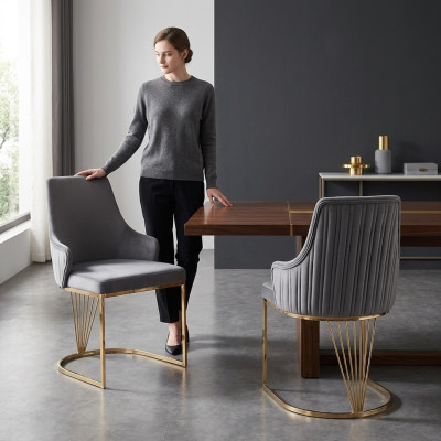 Silla de comedor estilo italiano tapizada silla de lujo sillas sala de estar