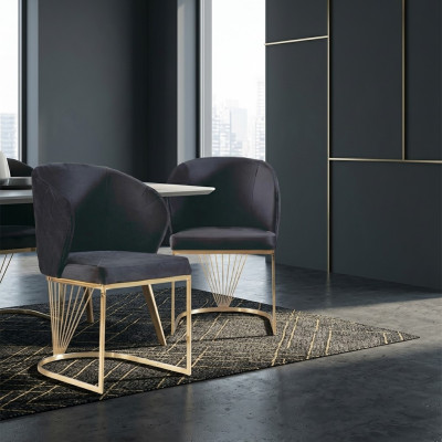 Silla 2x sillas Grupo Set Salón-Comedor Conjunto Estilo Moderno Textil