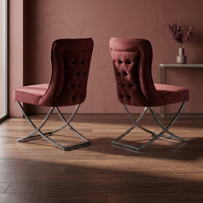 Conjunto de muebles de hotel Chesterfield, grupo de almohadones de tela 2x, silla de diseño.