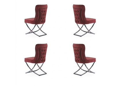 Conjunto de sillas de comedor Sillón Diseño 4 sillas Juego Grupo Tapizado