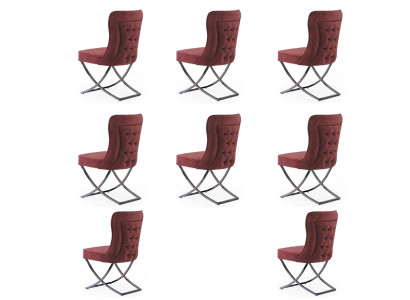 Conjunto de sillas de diseño 8 sillas de tela Grupo de sillas tapizadas para comedor de hostelería.