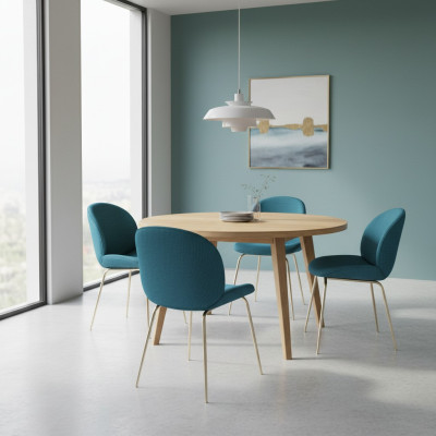 Sillas de comedor acolchadas 4x conjunto de sillas de tela de diseño