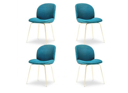 Sillas de comedor acolchadas 4x conjunto de sillas de tela de diseño
