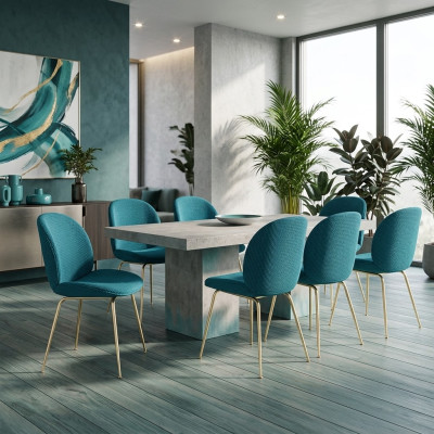 Sillas verdes 6x de lujo modernas sillas de comedor silla de asiento moderna de madera.