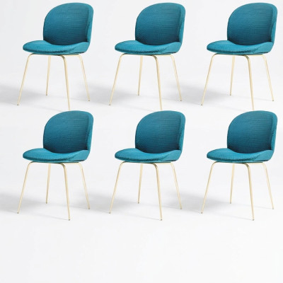 Sillas verdes 6x de lujo modernas sillas de comedor silla de asiento moderna de madera.