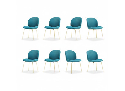 Diseño conjunto de sillas 8x sillón textil sillas de comedor tapizadas de tela nuevas.