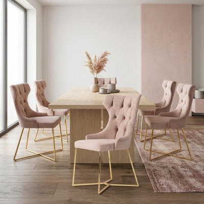 Sillas de comedor de la industria de restaurantes 6x, juego de sillas de diseño con asiento tapizado Chesterfield.