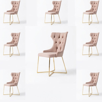 Diseño 8x sillas grupo set tapizada silla de comedor conjunto de sillón