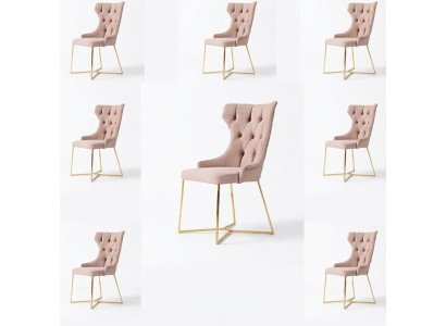 Diseño 8x sillas grupo set tapizada silla de comedor conjunto de sillón