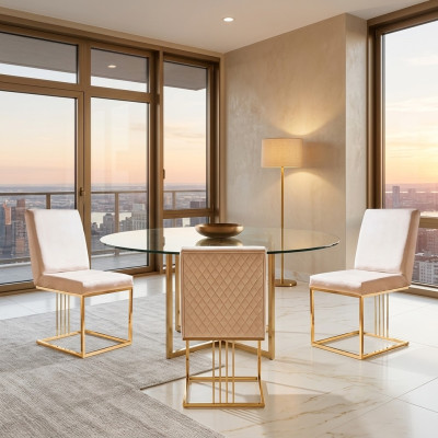 Diseño de silla Tapizado Set 2x Silla 100% Textil Sillas Restaurante Comedor