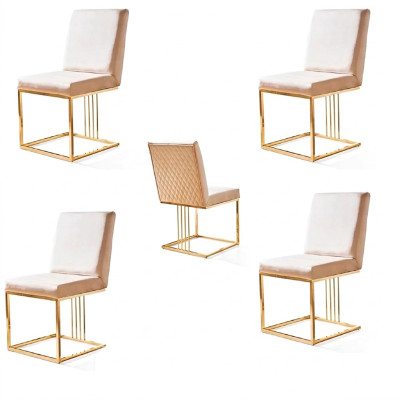 Diseño Juego de sillas 4x Sillón Textil Sillas Tela Comedor Nuevo Tapizado