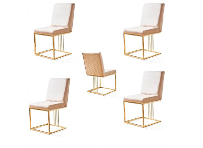 Diseño Juego de sillas 4x Sillón Textil Sillas Tela Comedor Nuevo Tapizado