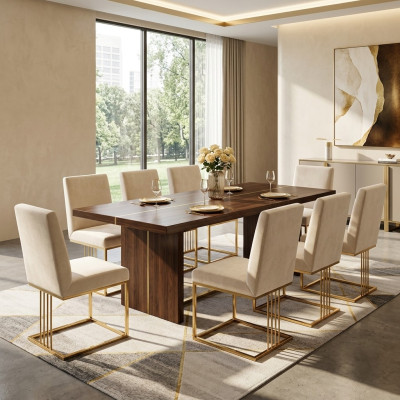 Diseño de grupo de 8 sillas con cojines, nuevo conjunto para gastronomía, sillas de comedor.