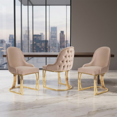 Conjunto de sillas Chesterfield Grupo de 2 sillas de respaldo Butacas Tapizadas