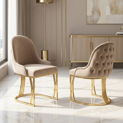 Comedor textil conjunto de diseño de silla de gastronomía 4x sillas tapizadas de tela.