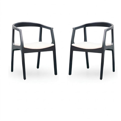 Conjunto de 2 sillas de madera maciza de tela de diseño para comedor y sala de estar.