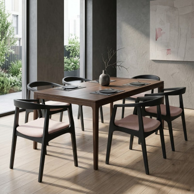 Conjunto de sillas de comedor, sillón, nuevo juego de tapizado de diseño con 6 sillas en grupo