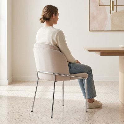 Silla de comedor Silla de oficina Silla de diseñador de madera Silla tapizada Sala de estar