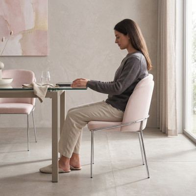 Silla 6x sillas de comedor sillón diseño de salón muebles de acero inoxidable