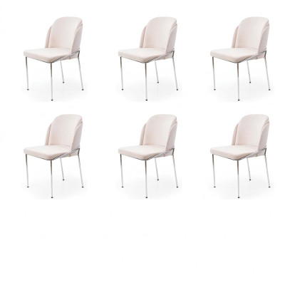 Silla 6x sillas de comedor sillón diseño de salón muebles de acero inoxidable