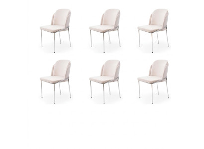 Silla 6x sillas de comedor sillón diseño de salón muebles de acero inoxidable