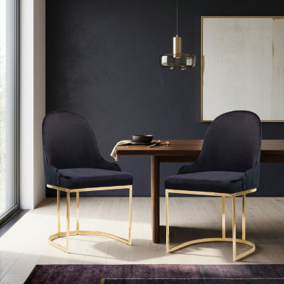 Juego de muebles de comedor 2 sillas de lujo nuevas azules elegantes modernas de madera.