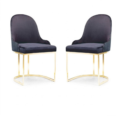 Juego de muebles de comedor 2 sillas de lujo nuevas azules elegantes modernas de madera.