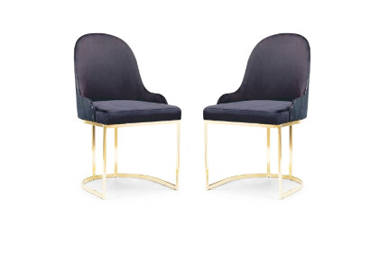 Juego de muebles de comedor 2 sillas de lujo nuevas azules elegantes modernas de madera.