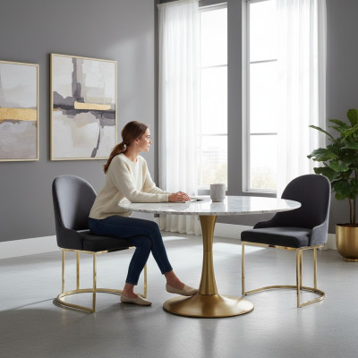 Conjunto de asientos de cojín de madera 4 sillas Muebles Nuevos Grupo de comedor Cocina
