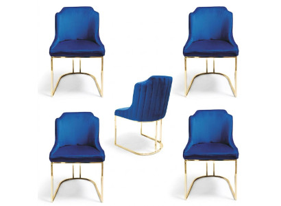 Juego de comedor de sillas 4x modernas de diseño tapizado nuevo