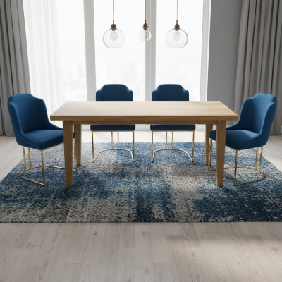 Conjunto de juego de 6 sillas de comedor con asiento acolchado de tela.