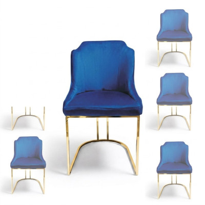 Diseño conjunto de sillas Grupo Tapizado Textil 8 sillas Muebles Lujo Conjunto