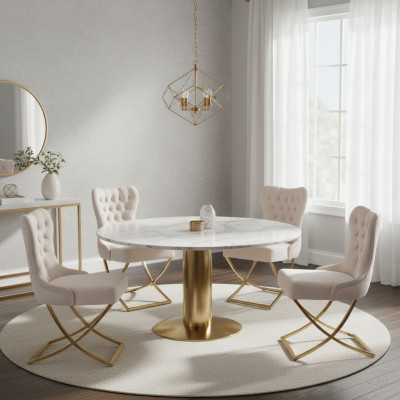 Silla de comedor Juego de sillas de comedor de cocina Conjunto de 4 sillas de acero inoxidable textiles.