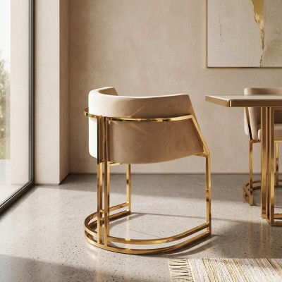 Lujo 1x Silla Silla de comedor Silla de respaldo Silla tapizada