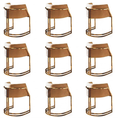 Diseño de silla de tela con respaldo acolchado, conjunto de 8 sillas para comedor de restaurante.