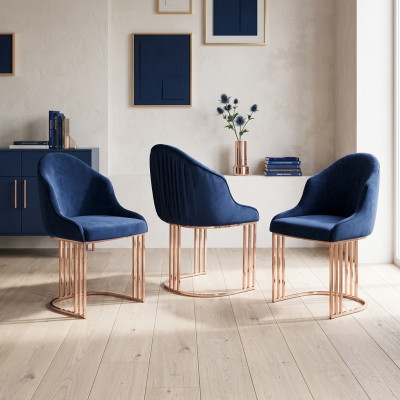 Diseñador de sillón con respaldo, asiento de lujo para el comedor, 2 sillas tapizadas en tela.
