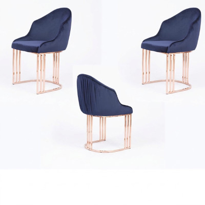 Diseñador de sillón con respaldo, asiento de lujo para el comedor, 2 sillas tapizadas en tela.