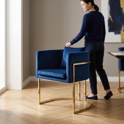 Sillas de comedor Sillón Salón de televisión Asiento Sillón de respaldo Muebles de madera Lujo