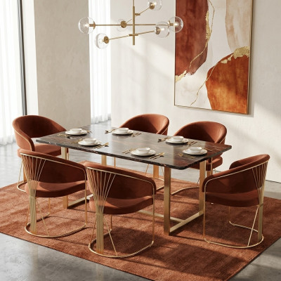 Diseño de cojines Asiento de 6 sillas Conjunto de grupo Sillón de lujo Lounge Set.