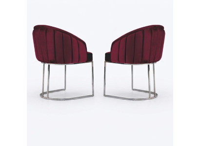 Diseñador de sillas tapizadas de tela y metal para comedor moderno 2x sillón.