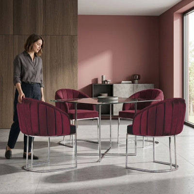 Comedor 4 sillas diseño acolchadas sillones conjunto sillón lounge.