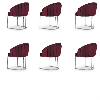Conjunto de 6 sillas tapizadas de tela para hotel, nuevo juego de sillas.