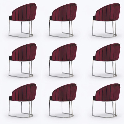 Conjunto de sillas tapizadas diseño de respaldo de madera grupo nuevo comedor 8 sillas
