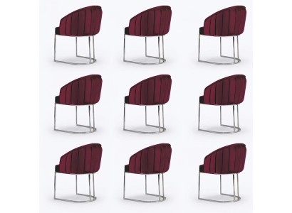Conjunto de sillas tapizadas diseño de respaldo de madera grupo nuevo comedor 8 sillas