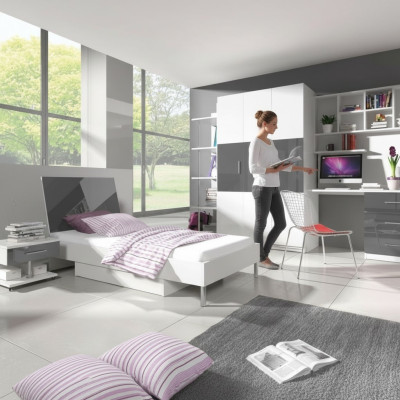 Cama + mesita de noche - Juego de muebles de dormitorio infantil cama 2 piezas.