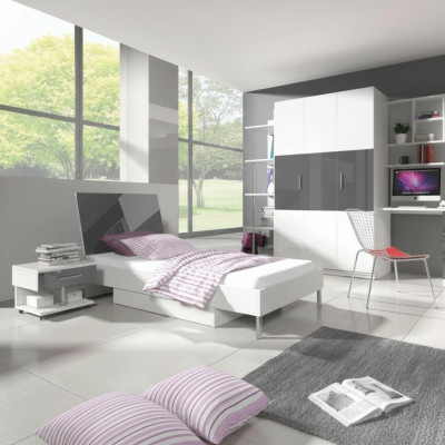 Cama + mesita de noche - Juego de muebles de dormitorio infantil cama 2 piezas.