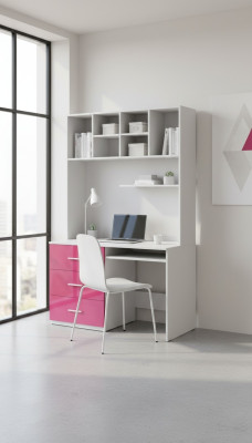 Escritorio de alto brillo rosa para habitación de niños, habitación juvenil, mesas para niñas, nuevo.