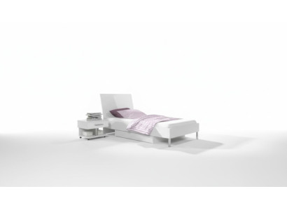 Cama + mesita de noche - Muebles de dormitorio infantil Cama blanca de 2 piezas