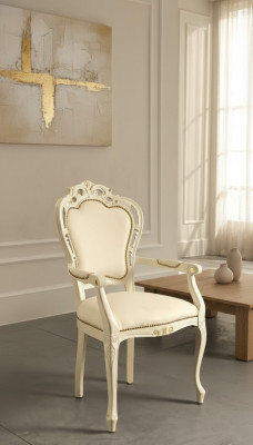 Silla Silla de comedor Muebles Sillas Madera Diseño de lujo clásico Silla con respaldo Nuevo