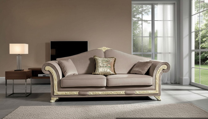 Sofá de 3 plazas Muebles de lujo Sala de estar Clásico de tres plazas diseño italiano